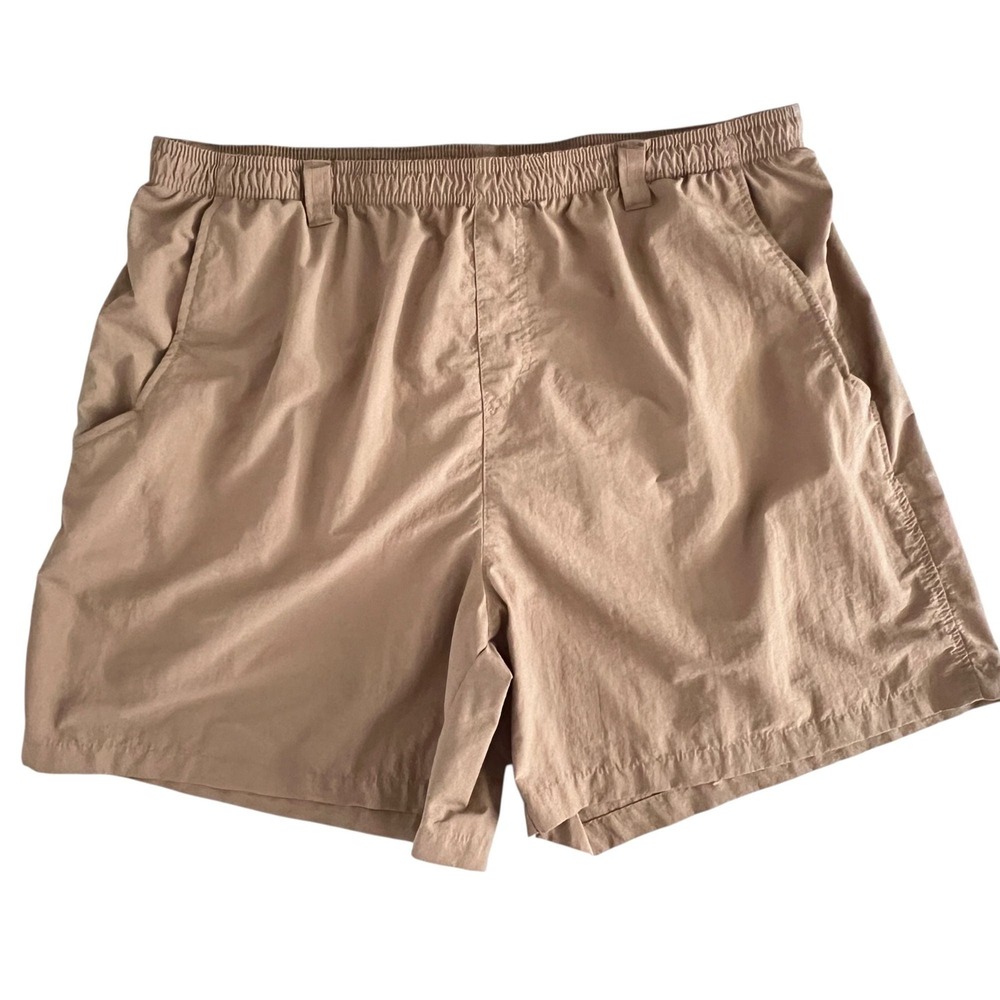 Columbia PFG Performance Fishing Shorts Tan Mens XL Pockets Outdoor Athletic